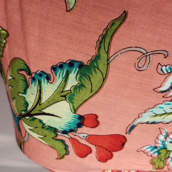 Coral pink & floral light beach wrap kimono style robe with belt - Picture 5 of 12